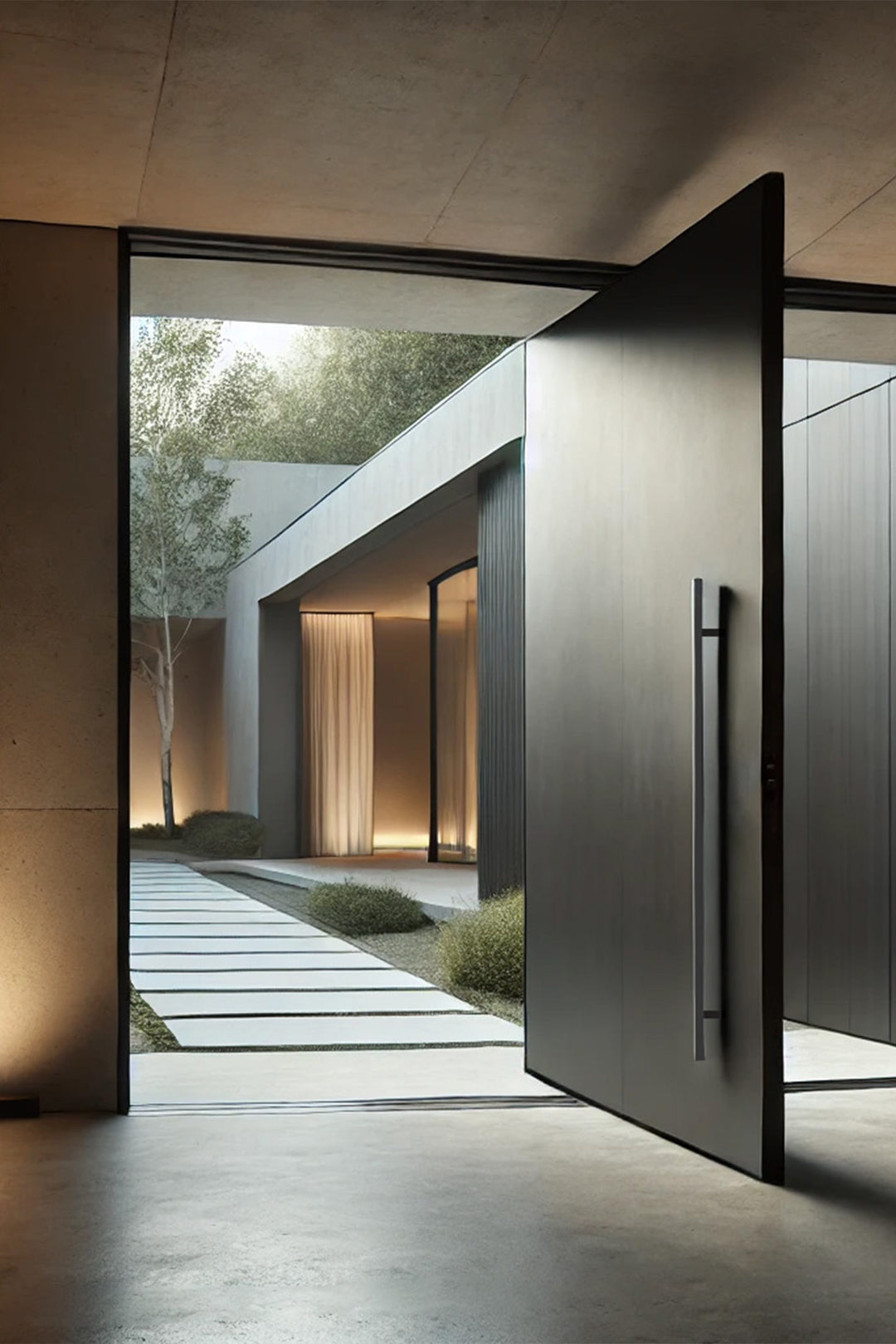 Entrada Stainless Steel Round Bar Interior & Exterior Door Handle